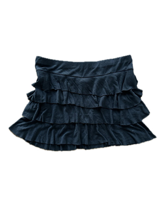 Vintage 2000s black ruffled mini skirt