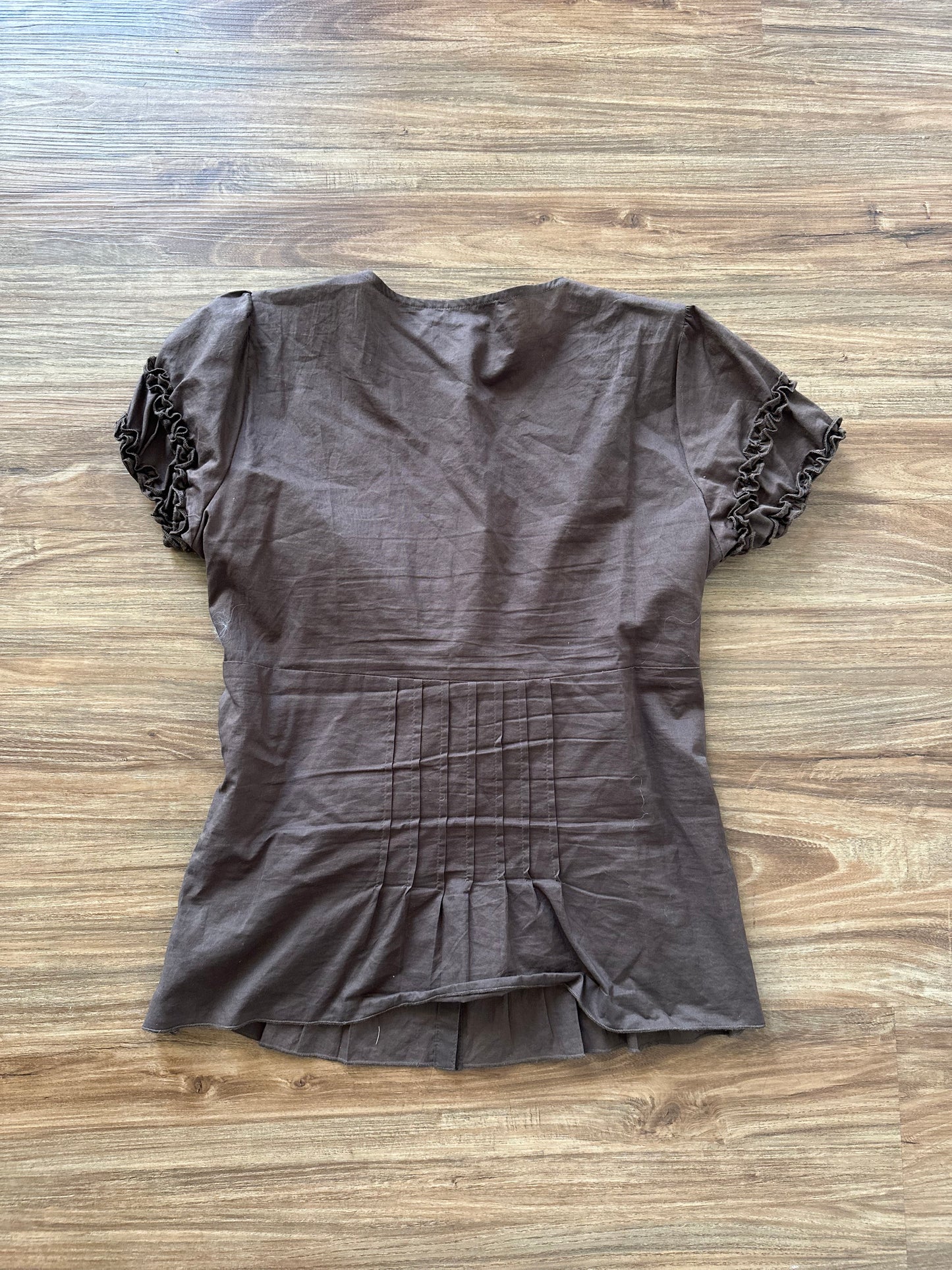 2000s brown babydoll with bow top