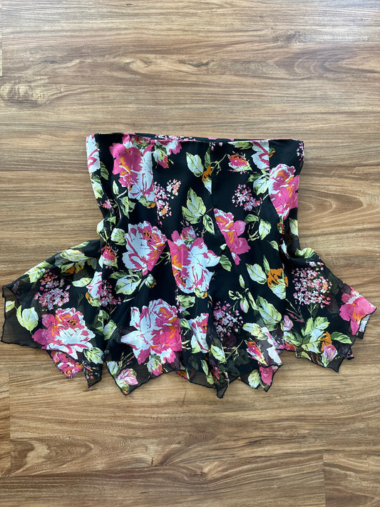 Vintage 2000s floral flared skirt