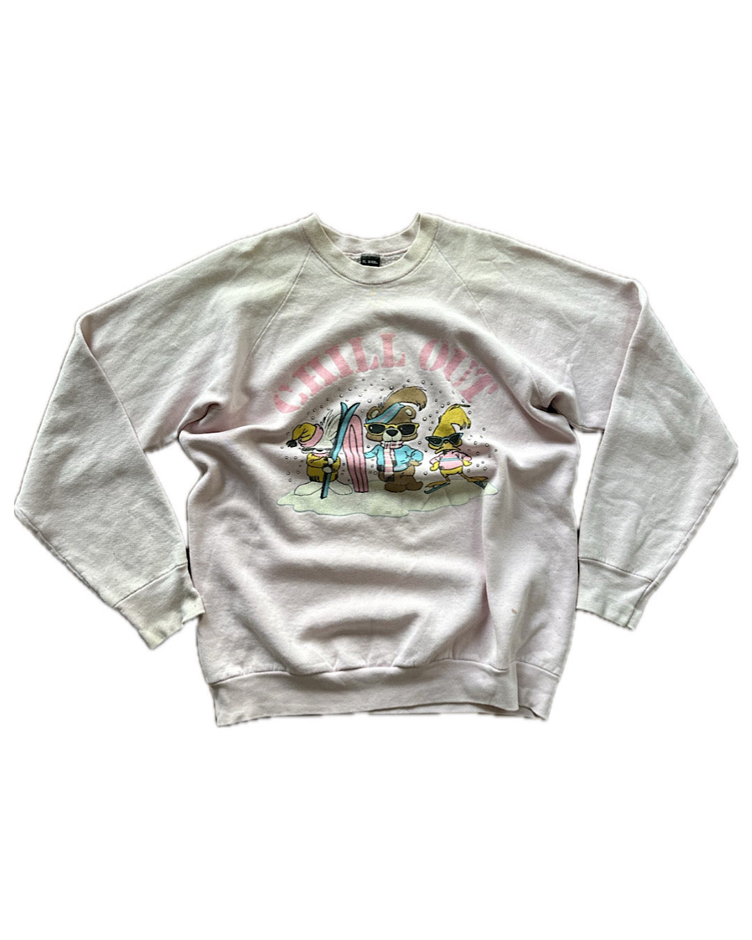 Vintage 90s “chill out” baby pink holiday sweater