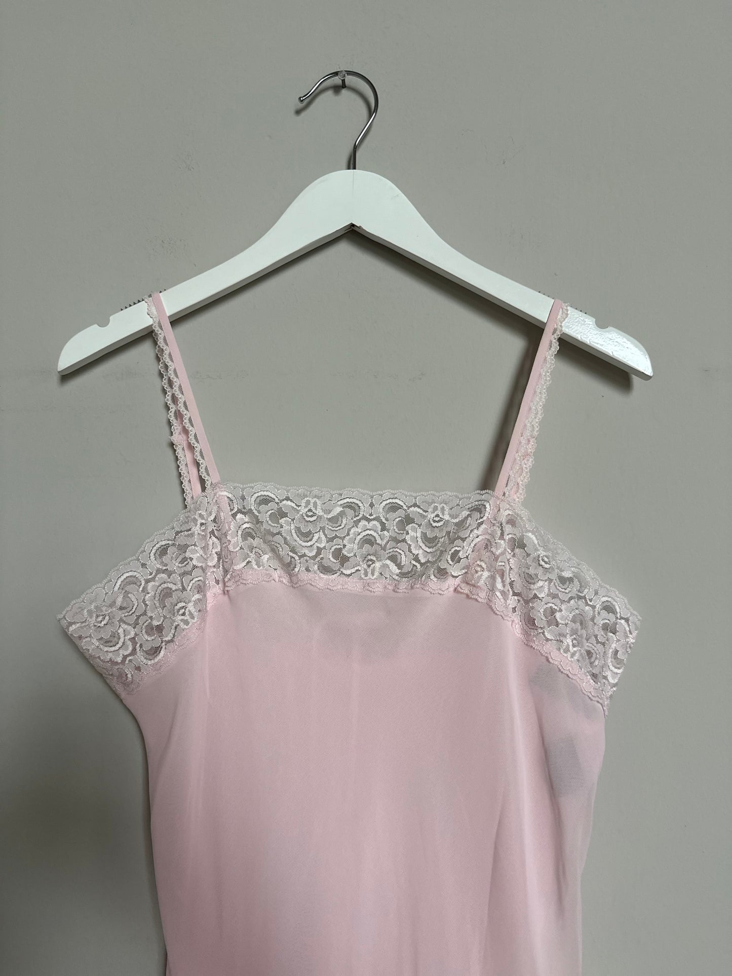 Vintage 2000s baby pink mesh slip dress