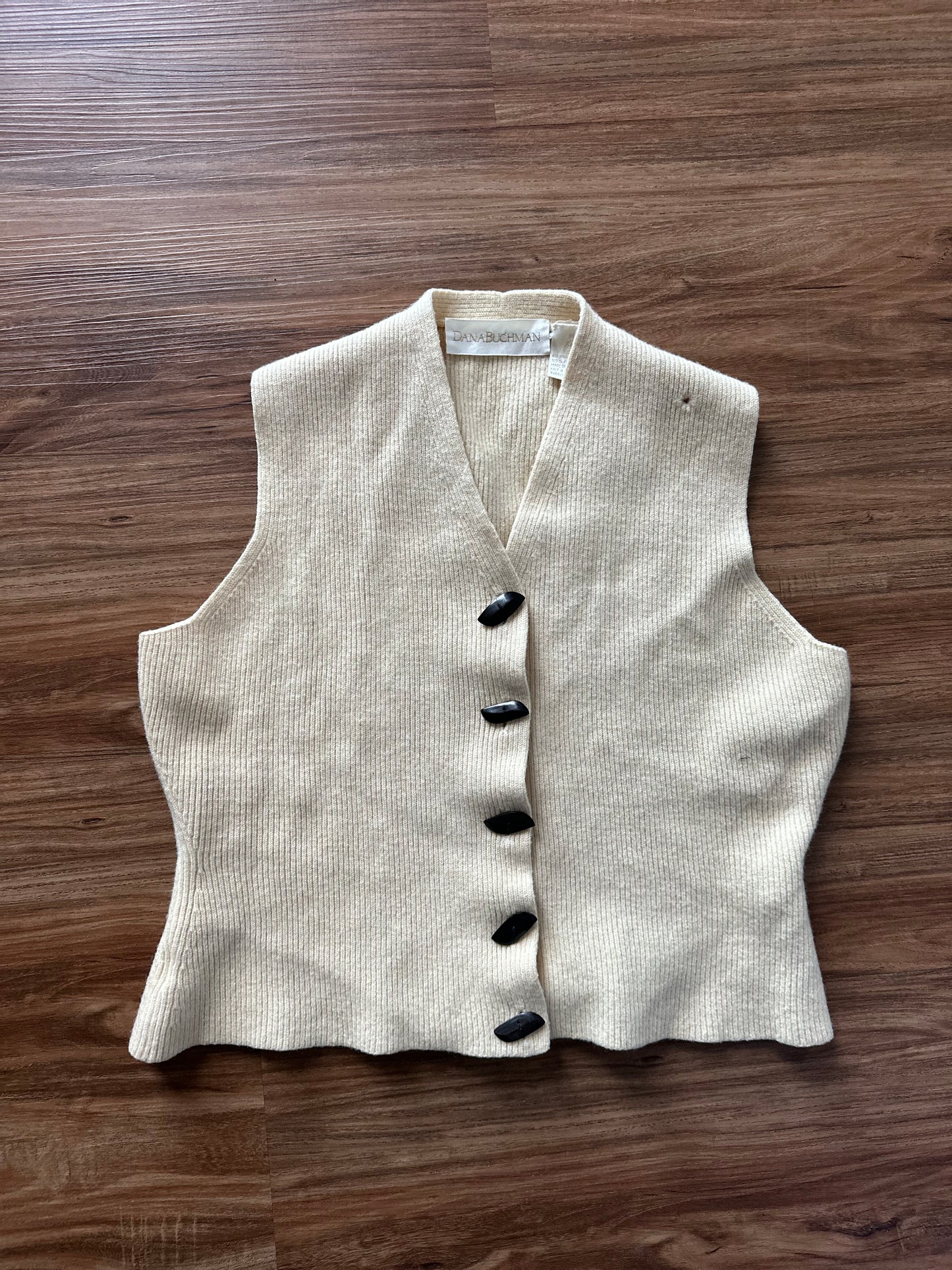 Vintage 2000s cream wool vest