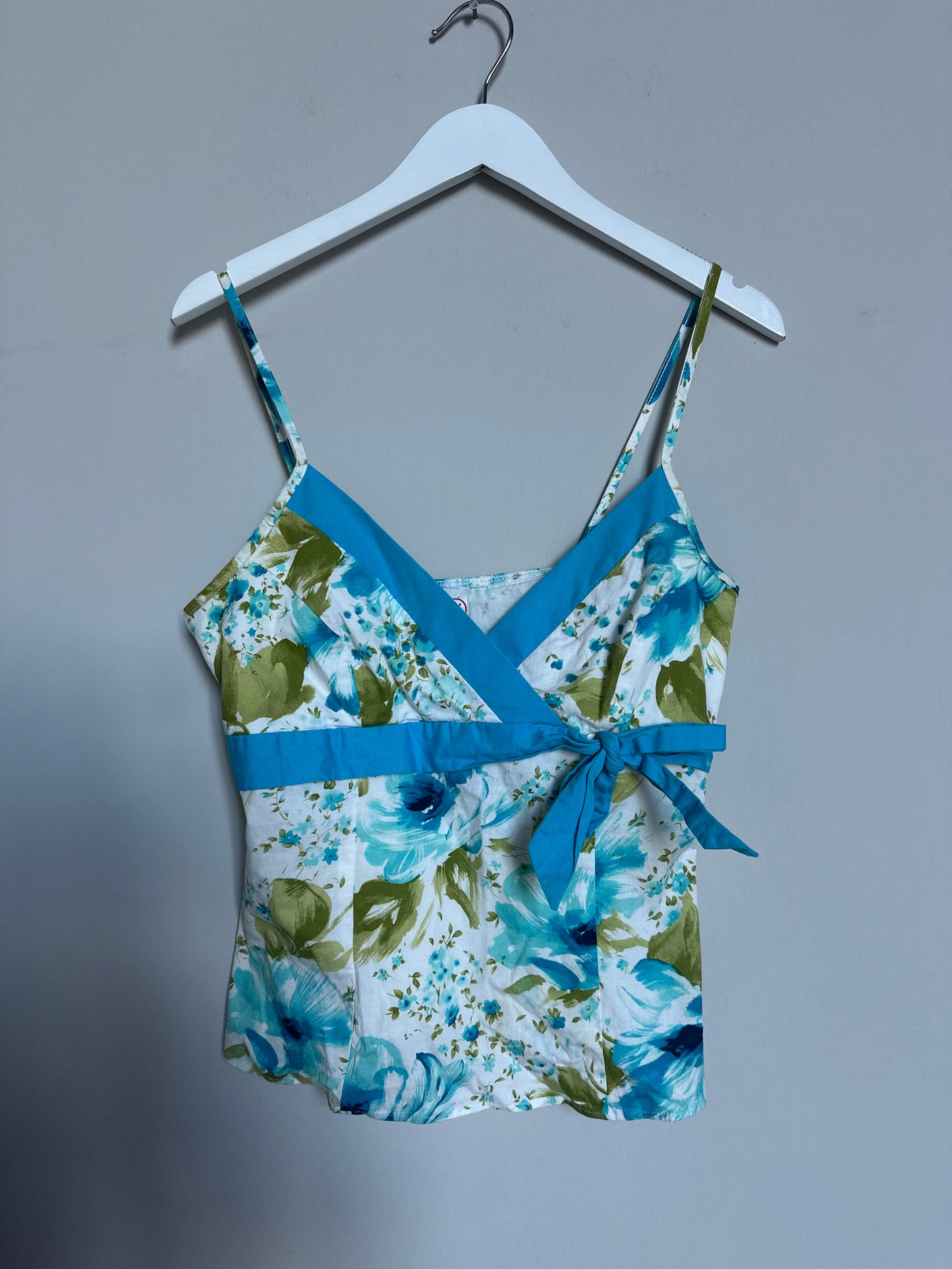 Vintage y2k teal floral camisole