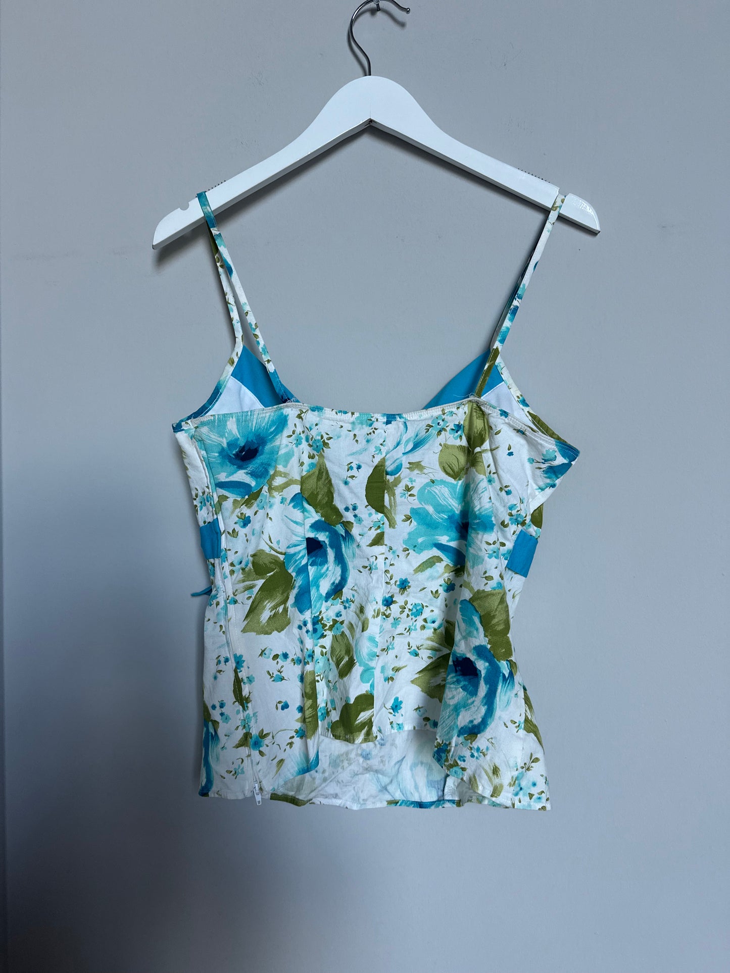 Vintage y2k teal floral camisole