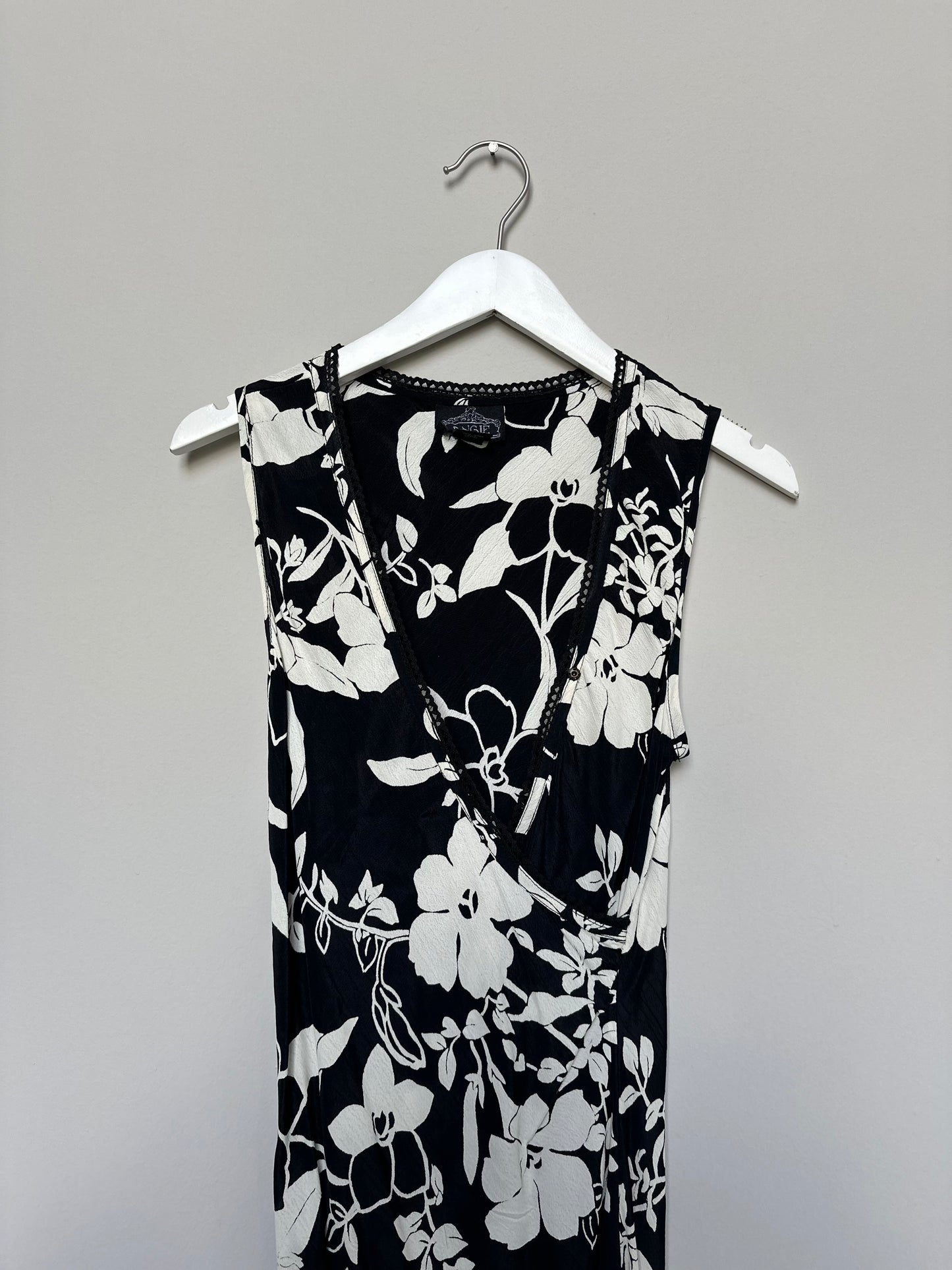 Vintage 2000s floral black slip dress