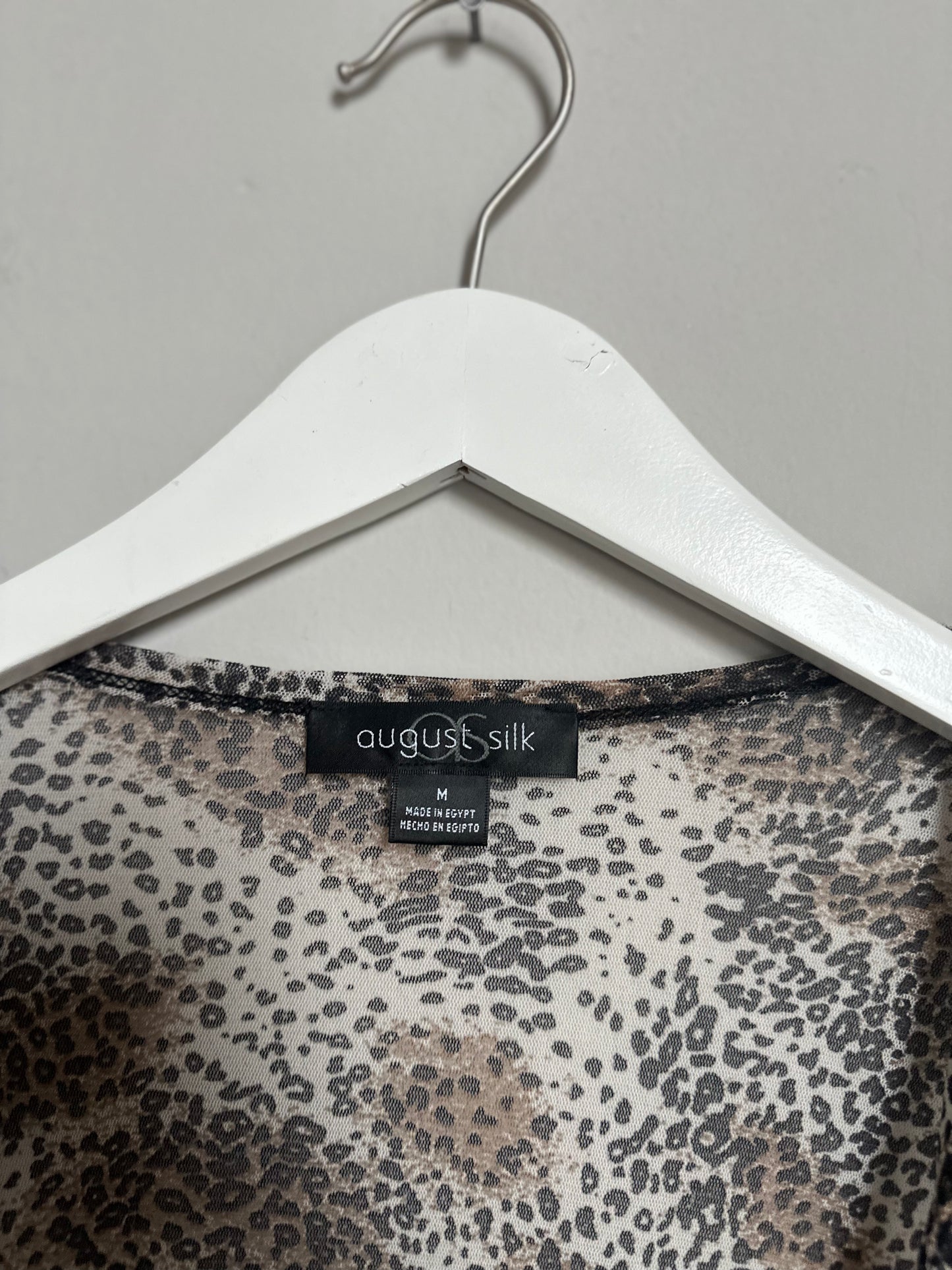 Vintage y2k leopard mesh front tie top